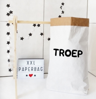 Paperbag XXL met woord troep